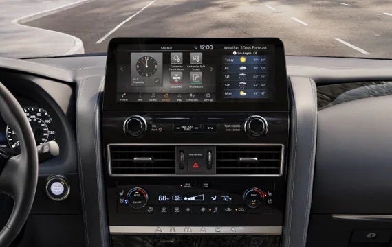 2023 Nissan Armada touchscreen and front console | Andy Mohr Avon Nissan in Avon IN